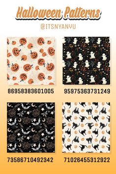 halloween patterns with pumpkins and jack - o'- lanterns