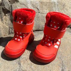 Brand New Without Tag! Never Worn. Box Not Included Size: 6 Color: Red Brand: Adidas Shoes Adidas, Red Adidas, Rain And Snow Boots, Snow Boots, Adidas Shoes, Kids Shoes, Minnie Mouse, Kids Shop, Size 6