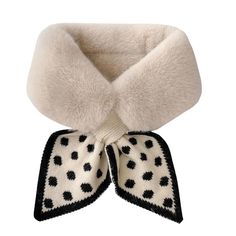 Knitted Faux Rabbit Fur Shawl Cross Scarf Collar Winter Collars and Scarves Neck Cover Women Luxury Collar For Women, Faux Fur Scarves, Elegant Scarves, Winter Collars, Polka Dot Scarf, Fur Shawl, Fur Scarf, Mors Dag, Collars For Women