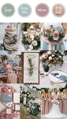 a collage of different wedding colors and themes