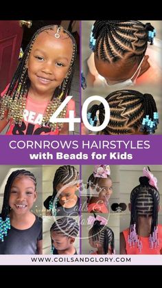 Cornrow Styles For Girls Black Kids, Girl Braids Hairstyles Kids Black Little, Girls Braids Black Kids Natural Hair, Kids Braids With Beads Natural Hair, Braids For Little Black Girls Kids, Girls Braided Hairstyles Kids Black, Toddler Braid Styles With Beads, Toddler Black Girls Hairstyles Braids, Toddler Girl Braided Hairstyles Black