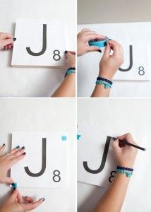 four photos showing how to cut out the letter j and place them on top of each other