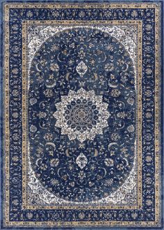 Luxury Handmade Blue Area Rug Modern Shabby Chic, Vintage Medallion, Shabby Chic Interiors, Rug Designs, Well Woven, Medallion Rug, Painting Flowers, Blue Area Rug, Shabby Chic Homes