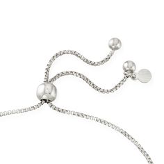 Ross-Simons - Italian Sterling Silver Heart Center Bolo Bracelet. Our lovely bolo is all heart. Snuggled between popcorn-chain borders, a shining sequence of sterling silver hearts centers our adjustable bracelet. Crafted in Italy, it's a delightful design you'll love to wear, or a special gift that speaks for itself. Box chain with 4mm end beads. Adjusts to fit most wrists. Sterling silver heart bolo bracelet. Heart Center, Bolo Bracelet, All Heart, Sterling Silver Heart, Box Chain, Adjustable Bracelet, Silver Heart, Borders, Special Gifts