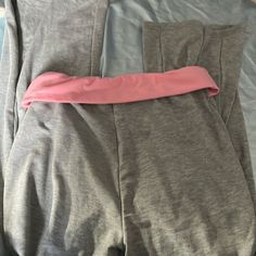 Never Worn Size Small Fold Over Waist Pink Stretch Sweatpants Full Length, Pink Stretch Full-length Sweatpants, Pink Athleisure Sweatpants For Lounging, Pink Stretch Sporty Sweatpants, Casual Full-length Pink Yoga Pants, Pink Athleisure Activewear For Lounging, Pink Fitted Yoga Pants With Elastic Waistband, Pink Yoga Pants With Elastic Waistband, Pink High Waist Stretch Sweatpants