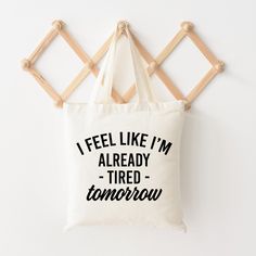 Looking for a cute tote bag to carry all your essentials this summer? This cute Already Tired Tomorrow bag will be perfect to add to your collection. Perfect for a day at the beach or every day life! Cute Tote Bags, Day At The Beach, Canvas Tote Bag, Canvas Tote, At The Beach, This Summer, Tote Bags, The Beach, Every Day