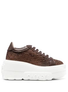 Casadei Nexus Hanoi Sneakers - Farfetch Sneakers Brown, Brown Sneakers, Iconic Bags, Platform Wedge, Flat Boots, Ballet Flat Shoes, Pump Sandals, Ski Wear, Hanoi