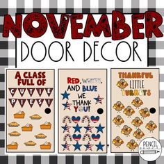 a poster with the words november door decor