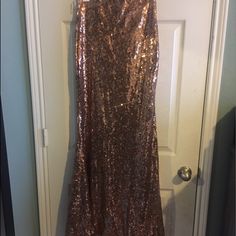 Beautiful Sequin Skirt, Never Been Worn, New With Tags. I'm 5'5" And It Touches The Ground. Love This Skirt And Paid A Lot For It Taking Reasonable Offers. Rose Gold Sequin Skirt, Clad And Cloth, Gold Sequin Skirt, Rose Gold Sequin, Gold Sequin, Sequin Skirt, Love This, Sequin, Womens Skirt