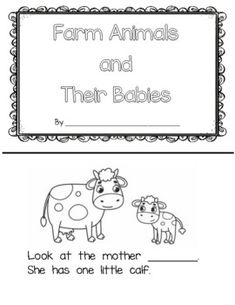 farm animals and their babies worksheet for the mother she has one little calf