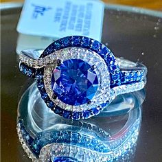 Blue And White Cubic Zirconium Rhodium Over Sterling Silver Ring!! Size 9. Bella Luce Esoterica White Diamond Simulates 3.95 Ctw Over Sterling Silver! Measures Approximately 0.88” L X 0.55” W And Is Not Sizable! Weighs 3.99 Grams. Band Width Is 0.06 Inches! Nwt. Three Day Money Back Guarantee! All Jewelry Is Cleaned And Polished Before Shipping! Blue Tanzanite Jewelry With Center Stone, Blue Sapphire Round Jewelry, Round Blue Sapphire Jewelry, Blue Tanzanite Jewelry Gia Certified, Blue Sapphire Ring With Center Stone, Blue Gia Certified Round Cut Jewelry, Blue Tanzanite Round Jewelry, Blue Round Tanzanite Jewelry, Gia Certified Blue Rings