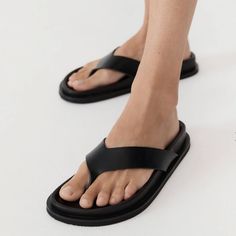 Reposhing This Item I Purchased From @Lisagendler. Loved It, But Ready To Rotate For Something New. Questions? Leave A Comment Below! St Agni, Leather Thong Sandals, Thong Sandals, Shoes Black, Women's Shoes Sandals, Something New, Shoes Sandals, Black Leather, Women Shoes