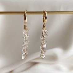 Modern Bridal Earrings, Bridal Earring, Bold Earrings, Earring Gift, Modern Bridal, Earrings Long, Herkimer Diamond, Crystal Earrings, Gift For Her