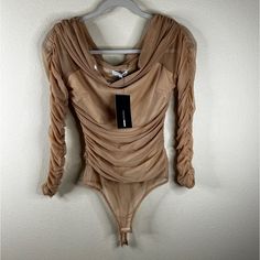 Size M Spring Party Brown Bodysuit, Beige Bodysuit For Spring Parties, Spring Party Beige Bodysuit, Fashion Nova Bodysuit, Fashion Nova Tops, Fashion Tops, Fashion Nova, Womens Tops, Women Shopping