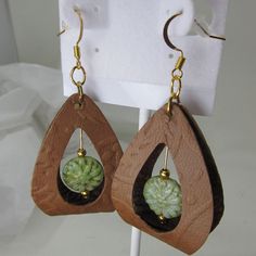 These Earrings Have Gold Plated Hardware. Brown Teardrop Jewelry For Everyday Wear, Brown Teardrop Jewelry For Everyday, Brown Teardrop Everyday Jewelry, Brown Drop Earrings With Ear Wire, Elegant Brown Hoop Earrings For Everyday, Elegant Brown Hoop Earrings, Brown Teardrop Hoop Earrings As Gift, Brown Teardrop Hoop Earrings For Gift, Brown Teardrop Hoop Earrings For Gifting