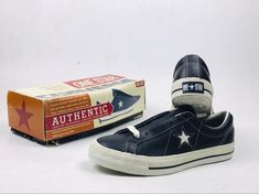 Vintage Converse One Star 90s Black Leather made in china Rare!!! #converse #converseonestar #vintage Vintage Converse, Converse One Star, Weird Stuff, One Star, Made In China, Black Leather