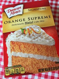 a package of orange supreme cake mix