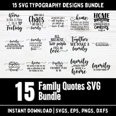 15 family quotes svg bundle