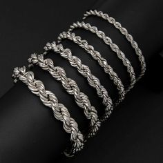 "Rhodium Rope Chain Bracelet Hollow Sterling Silver 925 Italy All Sizes * Metal : Real Sterling Silver (Properly Stamped, 925) * Condition : Brand New * Finish : Polished * Average Weight : 9\" - 4mm : 5.44 grams 9\" - 4.5mm : 7.49 grams 9\" - 5.5mm : 10.38 grams 9\" - 6.5mm : 16.46 grams 9\" - 8mm : 25.52 grams 9\" - 9mm : 29.83 grams * Length : Selectable * Width : Selectable * Clasp/Bail : Lobster Lock All of our items are brand new and are shipped with a gift box." Silver Tarnish-resistant Bangle Chain Bracelet, Silver Tarnish-resistant Chain Bangle, Silver Metal Chain Bracelet, Tarnish Resistant, Silver Link Bracelets Tarnish Resistant, Tarnish Resistant Silver Chain Bracelet In Sterling Silver, Silver Link Bracelet Tarnish Resistant, Silver Metal Chain Bracelet Tarnish Resistant, Sterling Silver White Gold Chain Bracelet, Tarnish Resistant Sterling Silver White Gold Chain Bracelet