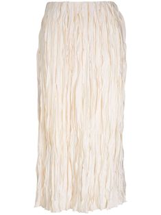 cream white satin weave fully pleated bias cut slip-on style mid-length Wedding Guest Looks, Satin Midi Skirt, Yoko London, City Dress, Summer Beach Wear, Ballet Flat Shoes, White Satin, Lady Dior, Cream White