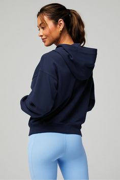 Year Round Terry Hoodie Fabletics blue female Activewear >> Womens >> Tops >> Sweatshirts >> Hoodies Year Round Terry regular Everyday/Lounge Fleece Activewear Hoodie For Workout, Fleece Hoodie Activewear For Workout, Fleece Hoodie For Workout Activewear, Fleece Workout Hoodie Activewear, Athleisure Hoodie Sweatshirt For Workout, Blue Activewear With Drawstring Hood, Blue Stretch Hoodie For Sportswear, Blue Hooded Activewear For Fall, Blue Workout Hoodie Top