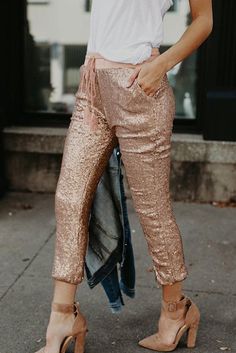 Sequined Tassel Trousers Trendy Tasseled Bottoms For Party, Trendy Party Bottoms With Tassels, Party Pants With Fringe, Trendy Spring Bottoms With Tassels, Chic Bottoms With Tassels For Night Out, Fall Party Bottoms With Tassels, Chic Tassel Pants For Spring, Chic Fall Bottoms With Tassels, Spring Fringe Pants For Party