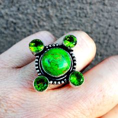 Brand New Handmade Green Turquoise And Peridot Silver Ring. Size 8 925 Stamped New To Poshmark? Use Referral Code Kimberlyn222 To Receive $10. Ring Color, 925 Silver Ring, New Green, Green Turquoise, 925 Silver Rings, Silver Ring, 925 Silver, Handmade Jewelry, Ring Size