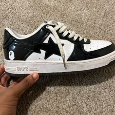 Selling Bapestas Cashapp Only Bape Shoes, Bape Black, Mens Shoes Sneakers, Men's Shoes, Shoes Sneakers, Black White, Man Shop, Black And White, Sneakers