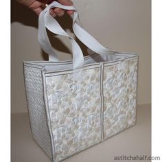 Pearly Promise Tote Bag - a-stitch-a-half White Shoulder Bag With Zipper Pouch As Gift, White Shoulder Bag With Zipper Pouch For Gift, White Rectangular Shoulder Bag With Zipper, White Box Bag With Handles As Gift, White Box Bag With Handles For Gift, Stylish Tote Bag, Tote Bags Sewing, Sewing Bag, Pear