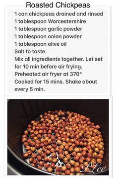 the instructions for roasting chickpeas in an instant pressure cooker