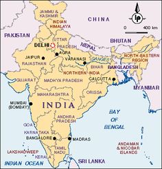 a map of india with all the major cities