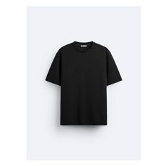 Round neck T-shirt with short sleeves. Classic Short Sleeve T-shirt For Streetwear, Zara Classic Black Tops, Classic Black Zara Top, Zara Relaxed Fit Basic T-shirt, Black Cotton Zara T-shirt, Black Zara T-shirt For Summer, Zara Black Short Sleeve T-shirt, Zara Black Tops For Streetwear, Black Zara Tops For Streetwear