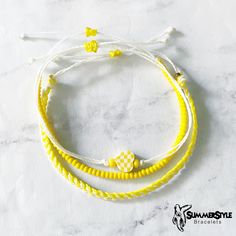 This yellow & white checkered wax cord bracelet pack is the perfect gift for anyone in your life! You will receive all 3 bracelets pictured.  Completely waterproof, adjustable so it will fit any size wrist. Just pull to close. All of my friendship bracelets are made with 100% cotton embroidery floss & my water proof jewelry is made with 100% waxed polyester cord. Any other supplies I use are all natural & eco friendly & everything is made in a smoke-free & pet-free home! Handmade Trendy Yellow Friendship Bracelets, White Nylon Cord Friendship Bracelets As Gift, Adjustable White Nylon Cord Friendship Bracelets, Adjustable White Friendship Bracelets, Trendy White Handmade Braided Bracelets, Trendy White Handmade Braided Bracelet, White Nylon Cord Friendship Bracelet, Handmade White Nylon Cord Bracelet, White Nylon Cord Bracelets For Beach