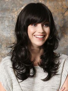 Introducing the worldwide style premiere of Pretty by Ellen Wille. Pretty is a long, layered and wavy wig with a full bang. Smoothness at the root transitions to loose curls at the ends. Shorter layers on top create luscious volume. This wig features a monofilament crown and is ideal for an average head size. The density of the ready-to-wear synthetic hair looks more like natural hair and requires little to no customization or thinning. Pretty is part of the Ellen Wille Hair Power collection. SP Pretty Wig, Ponytail Updo, Full Bangs, Monofilament Wigs, Wavy Wig, Loose Curls, Short Wigs, Long Wigs, Natural Hair Growth