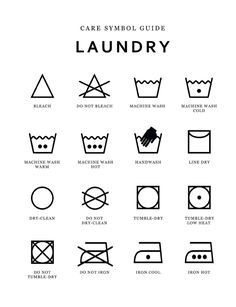 an image of laundry symbols in black and white