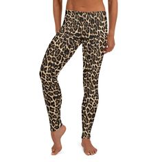 Wanderlust Animal Print Leggings Brown Black Women's - Etsy Bosnia and Herzegovina Casual Fitted Tights For Loungewear, Casual Fitted Footless Yoga Pants, Casual Snug Fit Yoga Pants For Loungewear, Casual Fitted Footless Leggings, Fitted Casual Footless Leggings, Casual Full-length Fitted Yoga Pants, Casual Black Snug Fit Tights, Casual Full-length Snug Fit Yoga Pants, Casual Full Length Yoga Pants With Snug Fit