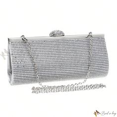 Bird in Bag - Luxurious Diamond Evening Bags: Elegant and Sophisticated Handbags with Metal Chain for Parties, Weddings, and Proms - Perfect Gift Set for Women on New Years and Valentines Day Formal Silver Bag With Chain, Elegant Silver Bag With Chain, Elegant Silver Bags With Chain Detail, Elegant Formal Bags With Chain Detail, Elegant Chain Evening Bag As Gift, Silver Evening Bags With Chain, Silver Formal Bag With Chain Strap, Formal Silver Shoulder Bag With Chain, Silver Evening Bag With Chain Detail