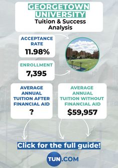 an advertisement for georgetown university with information about the college's fees and graduations