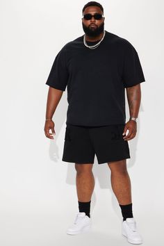 Model Height: 6'4 - Wearing Large Big & Tall: Height 6'5 - Wearing XXXL Available In Black. Crew Neck Short Sleeve 60% Cotton, 40% Polyester Imported | Mens I Like How It Looks Oversized Terry Short Sleeve Tee Shirt in Black size 2XL by Fashion Nova Tall Height, Terry Shorts, Big & Tall, Model Height, Mens Tees, Black Tee, Black Fashion, Fashion Nova, Short Sleeve Tee