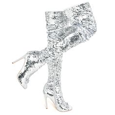 PRICES MAY VARY. Material：Glitter sparkly thigh high boots are made of sequins, non-slip rubber soles, comfortable latex insole and lining. Side zipper is easy to put on and take off Peep Toe Boots: Heel height: 4.72＂. Just the right peep toe design and sexy stiletto heel, sequined shoes boots are sexy and charming fashion items Beautiful High Heel Boots: The women's over-the-knee boots are available in black, blue, gold, and silver. Sizes 6-11. Warm Prompt: There is a pratectlve film on the sol High Heels Sparkle, Sequin Thigh High Boots, Sequined Shoes, Stiletto Knee High Boots, Knee High Stiletto Boots, Open Toe Boots, Peep Toe Boots, Gold Boots, Silver Boots