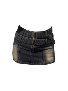 Buy Grunge Belted Denim Skirt for only $42.89 at Shoptery! Free Shipping! Fitted Grunge Mini Skirt With Pockets, Fitted Denim Skirt In Grunge Style, Fitted Dark Wash Skirt With Belt Loops, Fitted Cotton Skirt With Belt, Fitted Denim Black Skort, Black Fitted Denim Skort, Fitted Black Denim Skirt With Belt Loops, Fitted Black Denim Skort, 90s Y2k Fashion