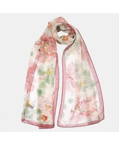 in stock Italian Gardens, Italian Silk Scarf, Silk Drapes, Wardrobe Refresh, Long Silk Scarf, Trial And Error, Como Italy, Scarf For Women, Pink Scarves