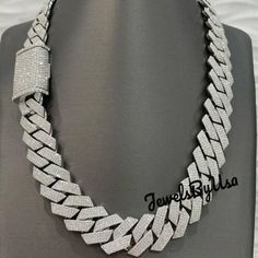 (eBay) Find many great new & used options and get the best deals for Iced Natural Moissanite 25mm x 24" Cuban Link Necklace 4mm Free Stud 925 Silver at the best online prices at eBay! Free shipping for many products! Luxury Silver Cuban Link Necklace, Luxury Iced Out Cuban Link Necklace As Gift, Luxury Iced-out Cuban Link Necklace For Gifts, Luxury Silver Diamond Cuban Link Necklace, Luxury Diamond Cuban Link Silver Necklace, Luxury Cuban Link Necklace Diamond Cut For Gift, Luxury Cuban Link Necklace With Diamond Cut For Gift, Luxury Diamond Cut Cuban Link Necklace As Gift, Luxury Cuban Link Necklace With Diamond Cut As Gift