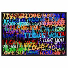 the words are written in multicolored letters on a black background with white border