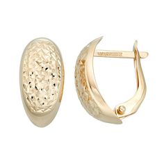 Your style will be unmatched when you don these exquisite 14k gold textured hoop earrings. EARRING DETAILS Diameter: .59 in. Closures: leverback Metal: 14k gold Size: One Size. Gender: female. Age Group: adult. Elegant Hammered Huggie Earrings, Formal Small Hoop Earrings With Hammered Detail, Formal Small Hoop Hammered Earrings, Hammered Hoop Earrings For Anniversary, Elegant Hammered Hoop Earrings For Anniversary, Elegant Hammered 14k Gold Huggie Earrings, Formal Hammered 14k Gold Hoop Earrings, Formal 14k Gold Hammered Hoop Earrings, Elegant Hammered Oval Hoop Earrings