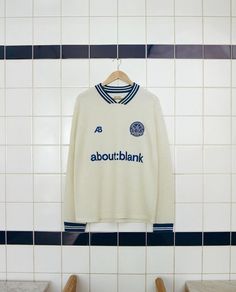 Clothing Brand Media | Gorgeous Sweats by @about___blank 🤍😍With a Stunning Colour Pallet Featuring Navy Blue Hems, Cuffs & Branding 🫐 Another Great Addition is th… | Instagram Football Hooliganism, Aesthetic Jersey, Dope Tees, Crest Monogram, Finding Inspiration, Old Logo, Fashion Streetwear, Jersey Design, East London