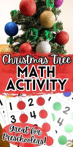 christmas tree math activity for kids to practice counting