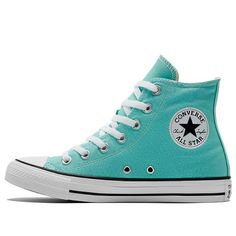 The Converse Chuck Taylor All Star 'Bright Teal Green' is a classic silhouette with a modern twist. Featuring a sleek green colorway, this sneaker is perfect for everyday wear. The rubber sole provides cushioning and stability, while the anti-collision design at the toe protects your feet from any bumps or scrapes. Inspired by the vibrant colors of nature, this sneaker is perfect for any outdoor activity. With its timeless style and modern features, the Converse Chuck Taylor All Star 'Bright Teal Green' is the perfect addition to your wardrobe. (SNKR/Unisex/Non-Slip/High Top/Wear-resistant) Green High-top Sneakers With Gum Sole For Streetwear, All Star Verde Agua, Casual Green Canvas Shoes With Round Toe, Trendy Green Lace-up Canvas Shoes, Sporty Green Canvas Shoes With Round Toe, Green Canvas Shoes For Streetwear, Comfortable Green Lace-up Canvas Shoes, Green Canvas Shoes With Round Toe For Sports, Green Round Toe Canvas Shoes For Sports