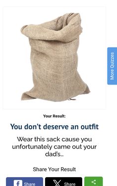 a bag that is sitting on top of a white background with the words, you don't reserve an outfit