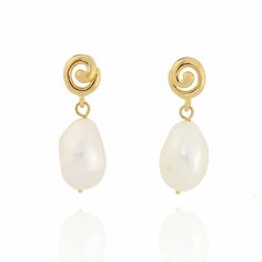 Nimbus Baroque Pearl Earrings – Braybrook & Britten Baroque Pearl Earrings, The Good News, Real Pearls, A Well, How To Make Notes, Baroque Pearls, Hand Engraving, Mother Nature, Good News